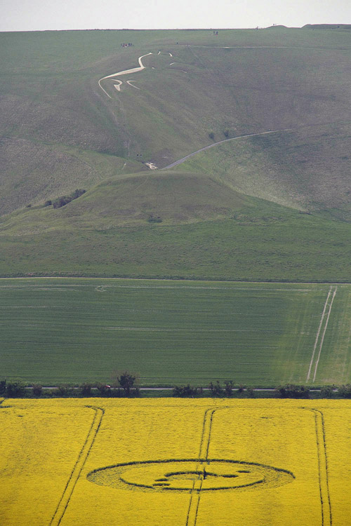 Uffington White Horse, Oxfordshire crop circle, aerial photo 5