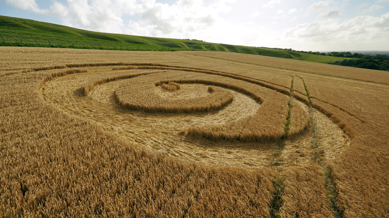 Uffington White Horse, Oxfordshire crop circle, aerial photo 17