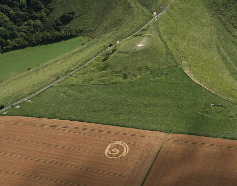 Uffington White Horse, Oxfordshire crop circle, aerial photo 4