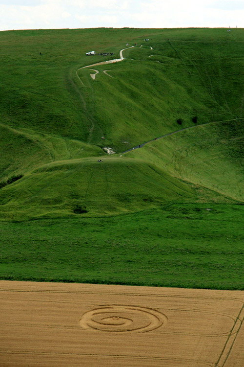 Uffington White Horse, Oxfordshire crop circle, aerial photo 2