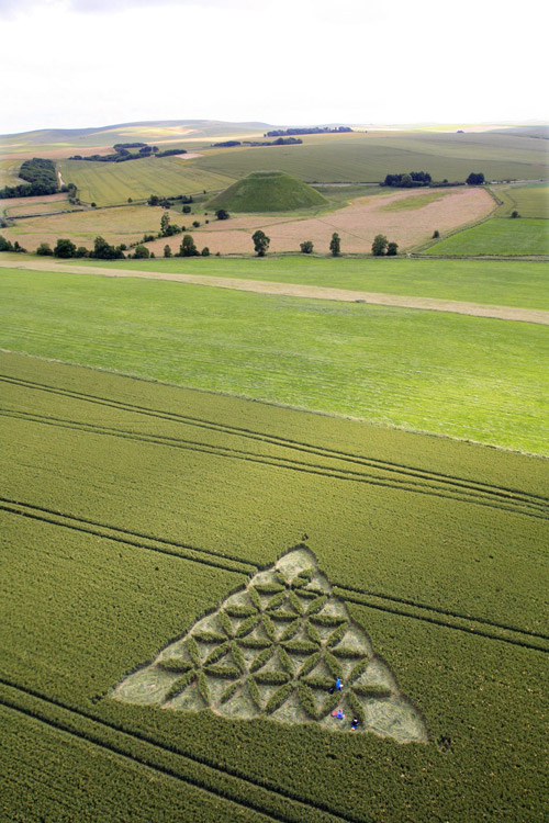 Waden Hill, Wiltshire crop circle, aerial photo 6