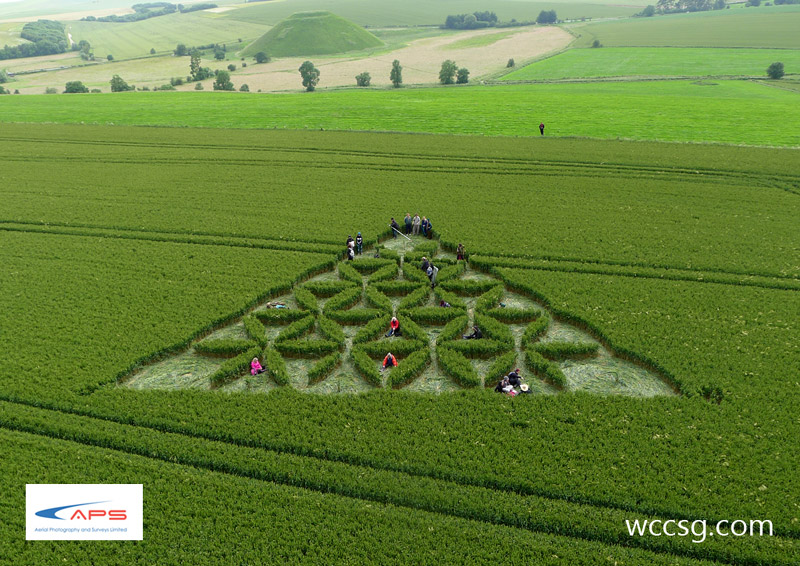 Waden Hill, Wiltshire crop circle, aerial photo 8