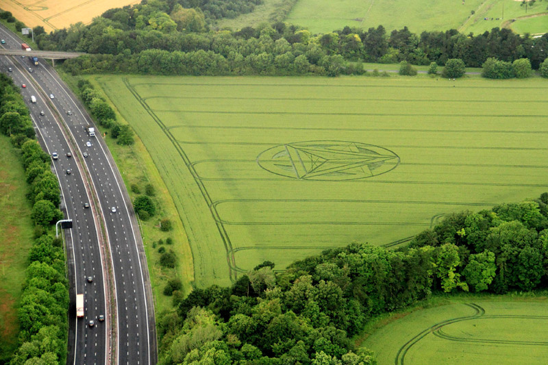 Wanborough Plain, Wiltshire crop circle, aerial photo 5