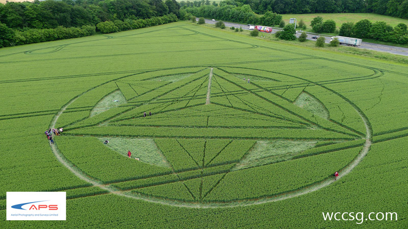 Wanborough Plain, Wiltshire crop circle, aerial photo 8