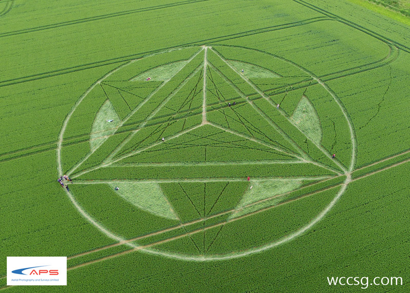 Wanborough Plain, Wiltshire crop circle, aerial photo 7