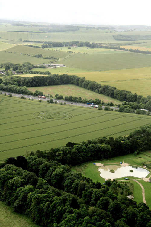 Wanborough Plain, Wiltshire crop circle, aerial photo 15