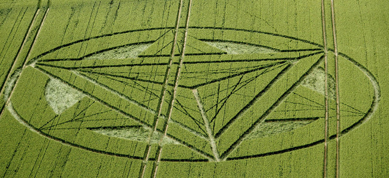 Wanborough Plain, Wiltshire crop circle, aerial photo 3