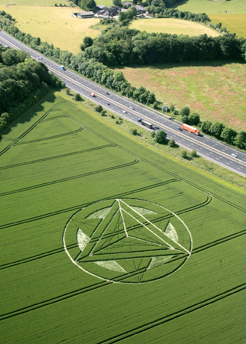 Wanborough Plain, Wiltshire crop circle, aerial photo 12
