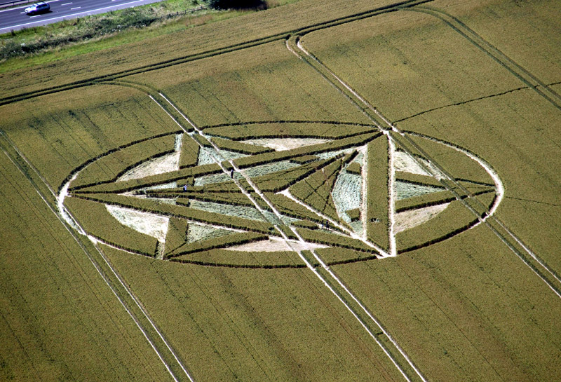 Wanborough Plain, Wiltshire crop circle, aerial photo 6