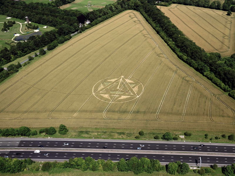 Wanborough Plain, Wiltshire crop circle, aerial photo 2