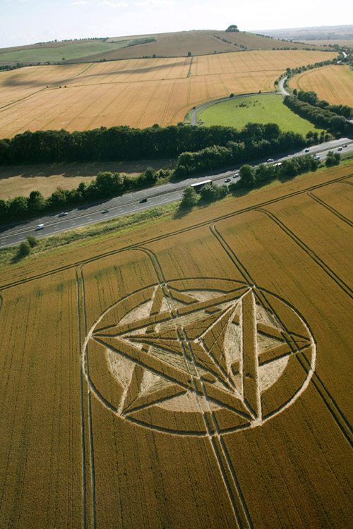 Wanborough Plain, Wiltshire crop circle, aerial photo 23