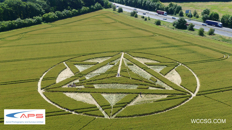 Wanborough Plain, Wiltshire crop circle, aerial photo 26