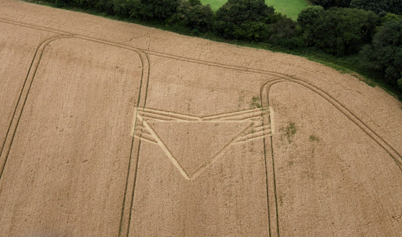 Wansdyke, Wiltshire crop circle, aerial photo 2