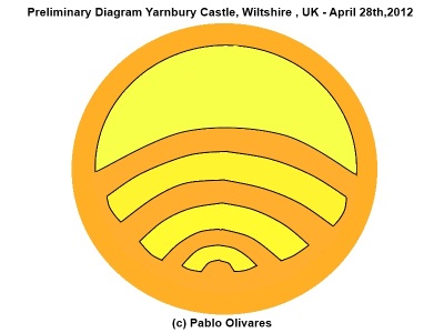 Yarnbury Castle, Wiltshire crop circle, aerial photo 39