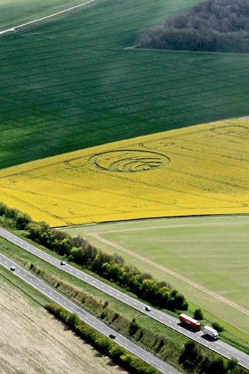 Yarnbury Castle, Wiltshire crop circle, aerial photo 5