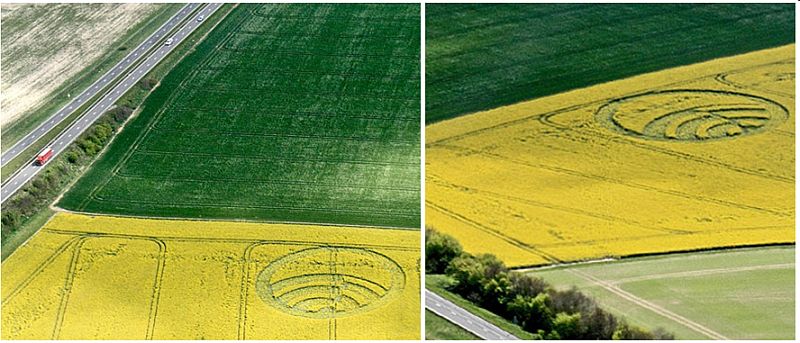 Yarnbury Castle, Wiltshire crop circle, aerial photo 21