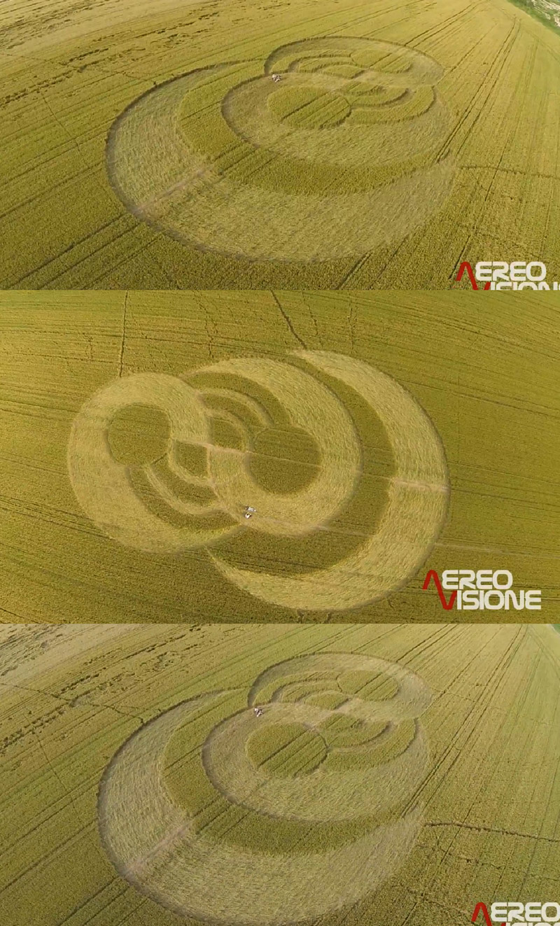 Cava Manara (Pavia), Italy crop circle, aerial photo 2