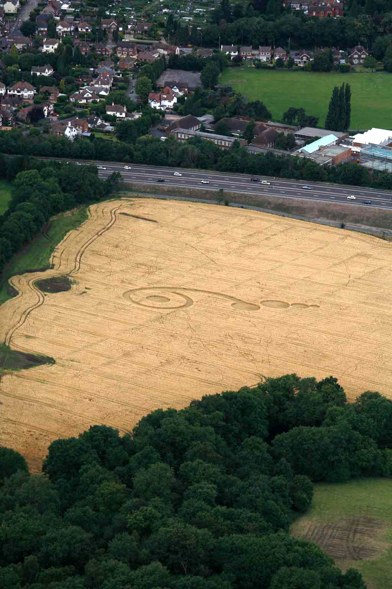 LimeKiln Wood, Shropshire crop circle, aerial photo 3