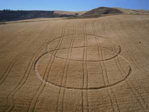 Enna, Sicily crop circle, aerial photo 2