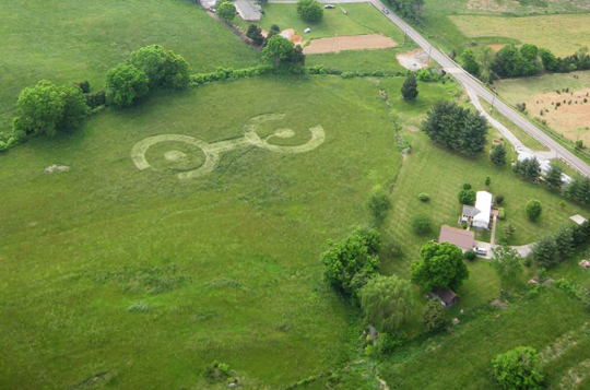 Grass Circle at Gray, crop pattern was, USA crop circle, aerial photo 7