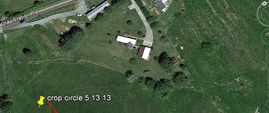 Grass Circle at Gray, crop pattern was, USA crop circle, aerial photo 6