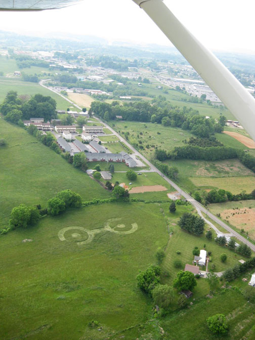 Grass Circle at Gray, crop pattern was, USA crop circle, aerial photo 9