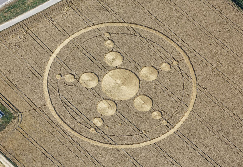 Haunsheim, Germany crop circle, aerial photo 2