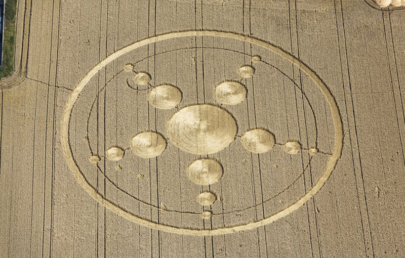 Haunsheim, Germany crop circle, aerial photo 3