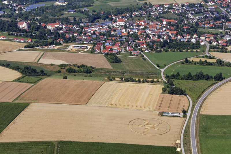 Haunsheim, Germany crop circle, aerial photo 6
