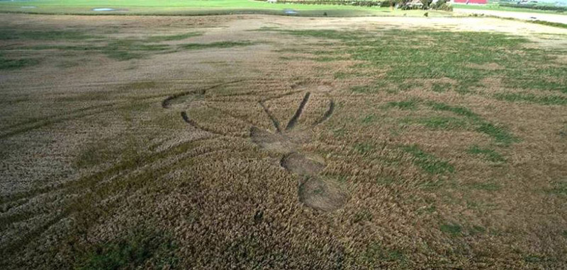 Klepp, Norway crop circle, aerial photo 3