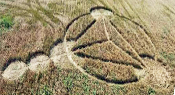 Klepp, Norway crop circle, aerial photo 2