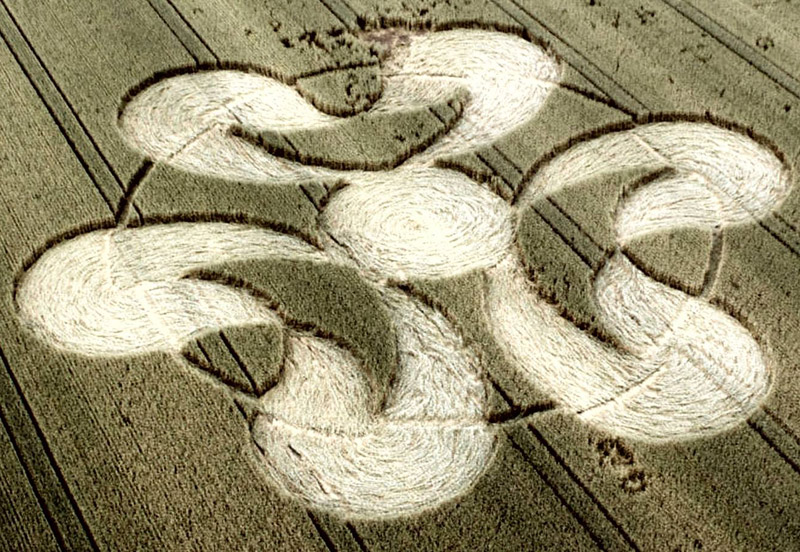 Rheinau, Switzerland crop circle, aerial photo 2