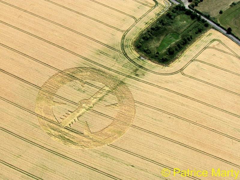 Stanton St Bernard (2), Wiltshire crop circle, aerial photo 9