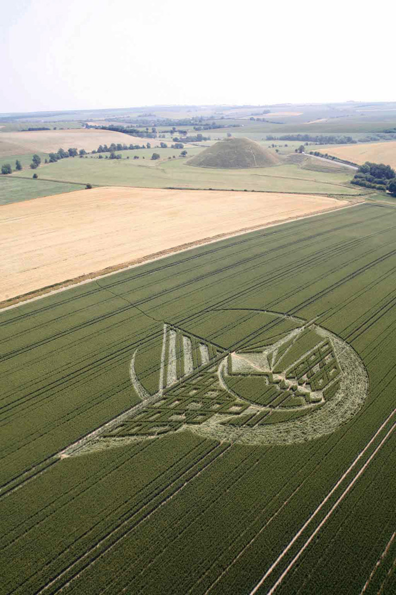 Avebury Trusloe, Wiltshire crop circle, aerial photo 3