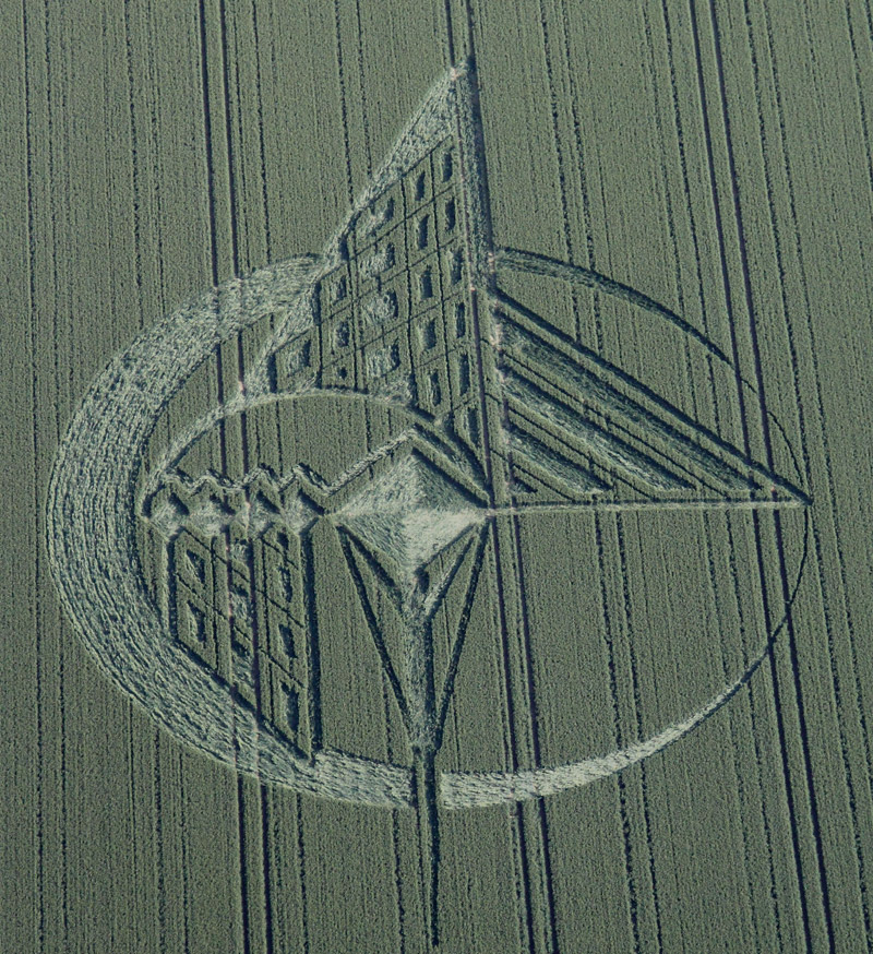 Avebury Trusloe, Wiltshire crop circle, aerial photo 2