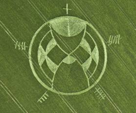 Avebury Trusloe, Wiltshire crop circle, aerial photo 54