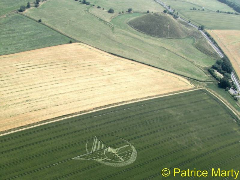 Avebury Trusloe, Wiltshire crop circle, aerial photo 18