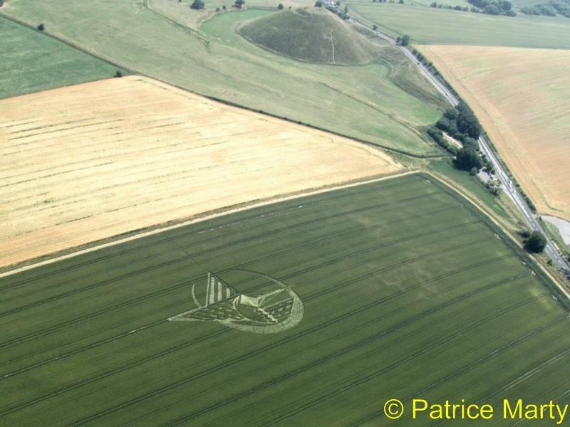 Avebury Trusloe, Wiltshire crop circle, aerial photo 17