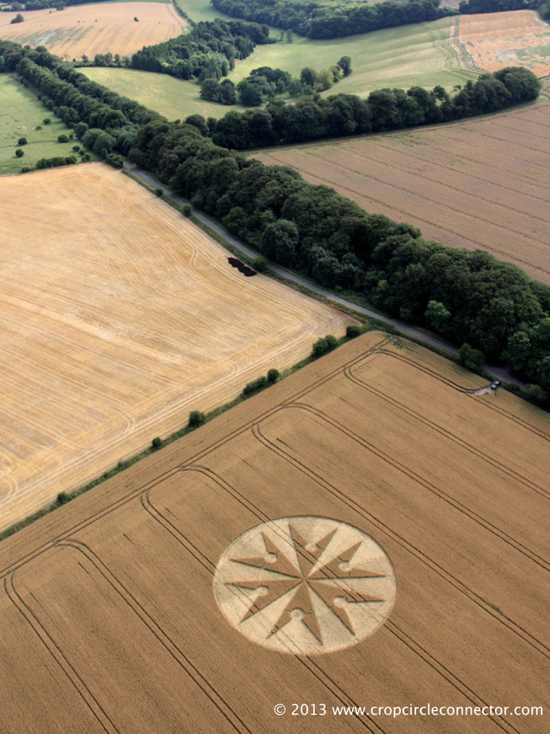 Chute Causeway, Wiltshire crop circle, aerial photo 6