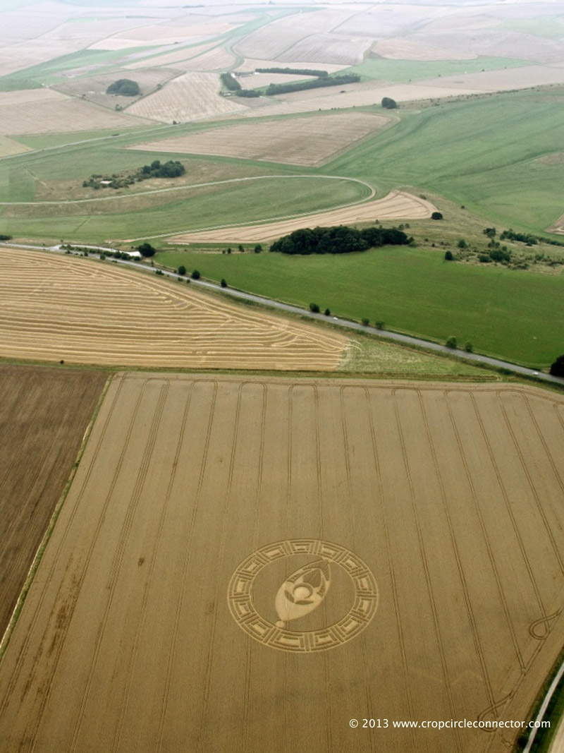 Cooks Plantation, Wiltshire crop circle, aerial photo 4