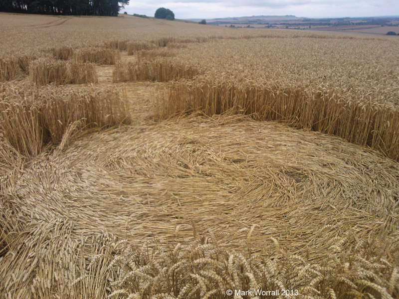 Hackpen Hill (4), Wiltshire crop circle, aerial photo 69
