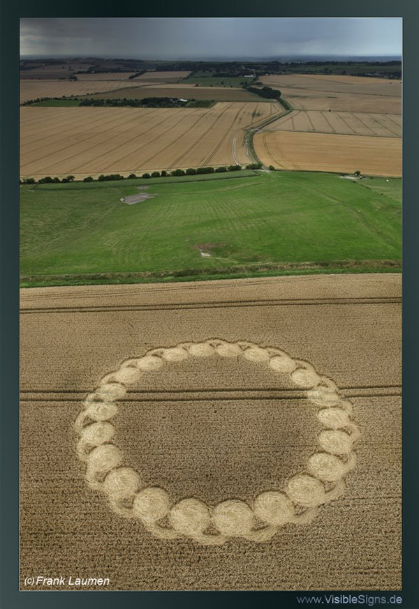 Hackpen Hill (4), Wiltshire crop circle, aerial photo 3