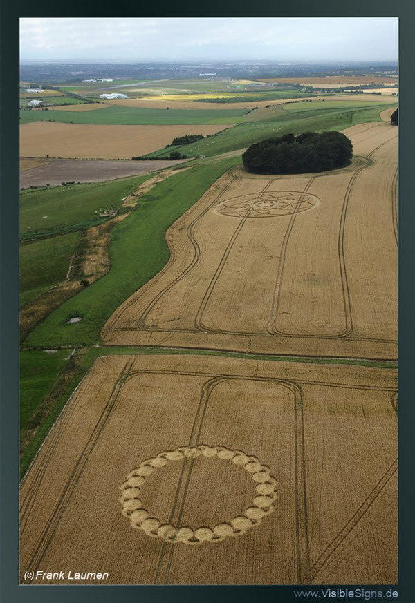 Hackpen Hill (4), Wiltshire crop circle, aerial photo 4