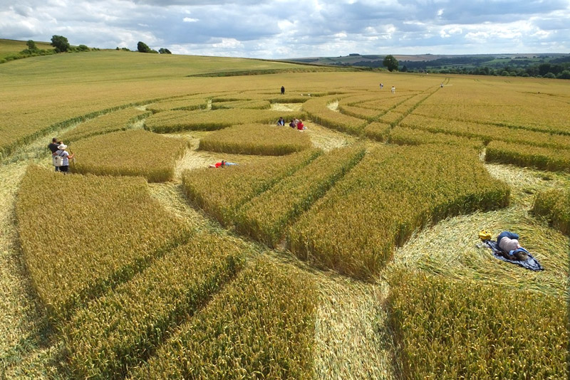 Monument Hill, Wiltshire crop circle, aerial photo 45