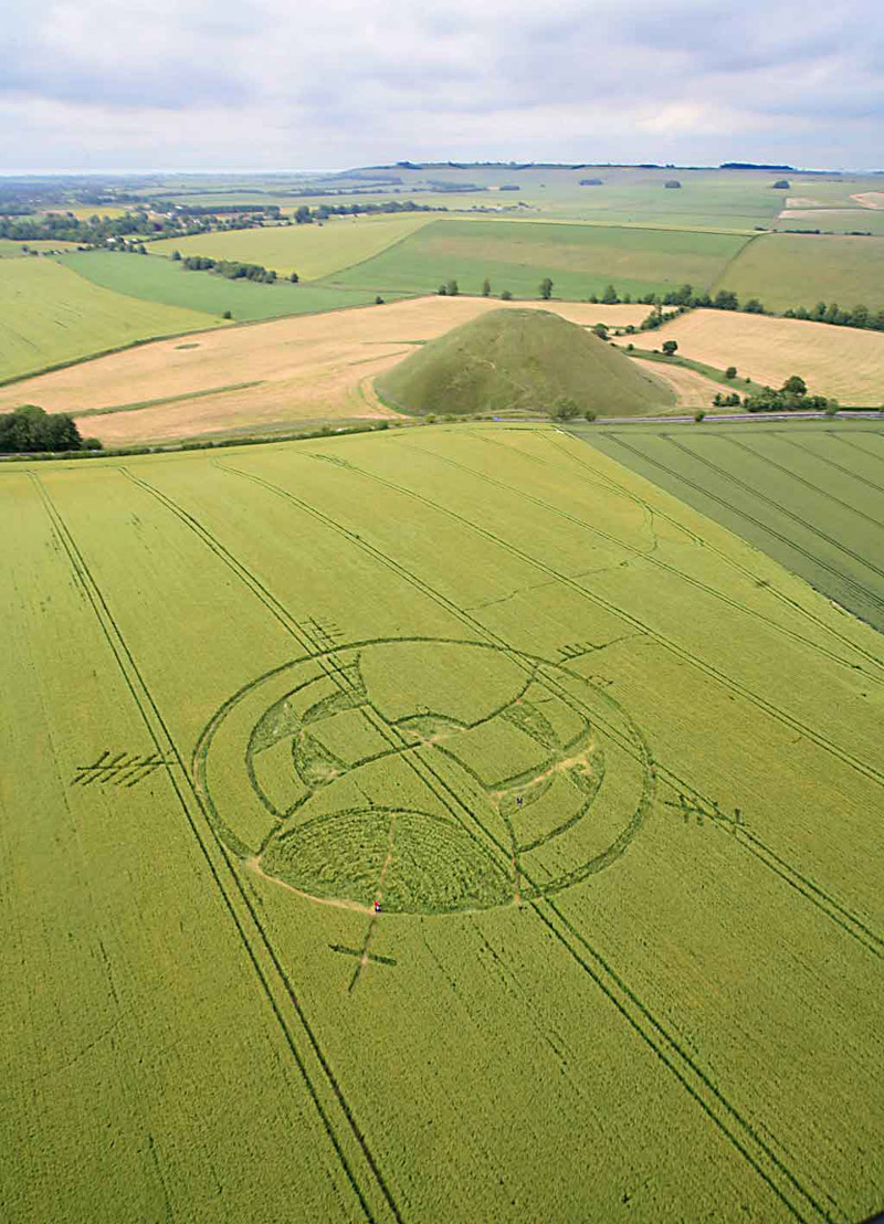Silbury Hill, Wiltshire crop circle, aerial photo 6