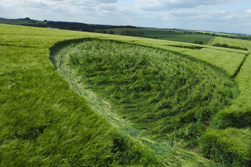 Silbury Hill, Wiltshire crop circle, aerial photo 32