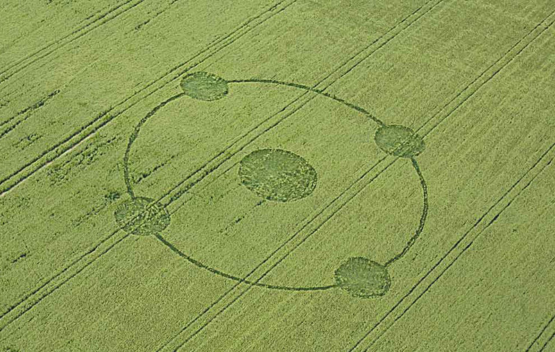 Yatesbury, Wiltshire crop circle, aerial photo 3