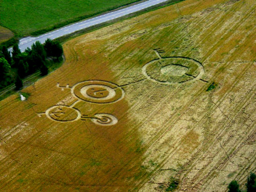 Sweden Tystberga (Smiley), Sweden crop circle, aerial photo 2