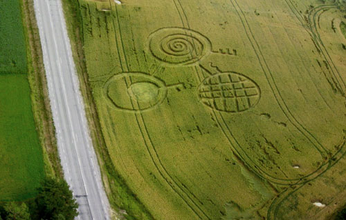 Sweden Tystberga (Smiley), Sweden crop circle, aerial photo 13