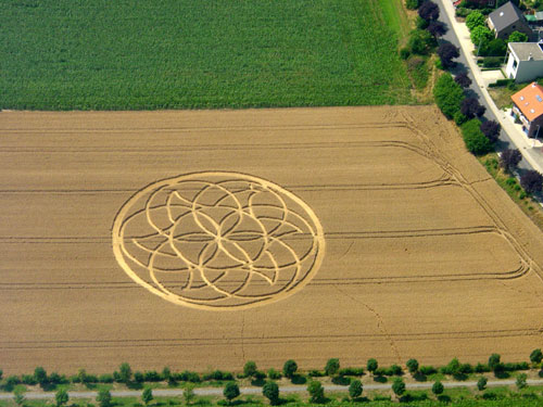Genval, Belgium crop circle, aerial photo 6